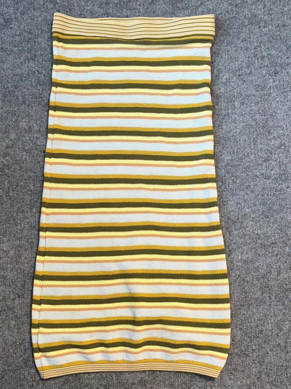 Lisa Says Gah Yellow, White & Olive Striped Pencil Skirt